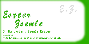 eszter zsemle business card